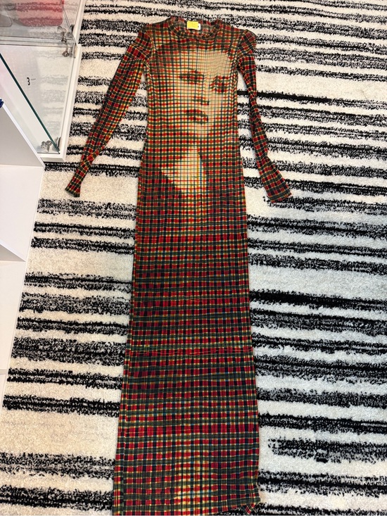 Jean Paul Gaultier Dresses & Skirts - Jean Paul Gaultier Long Plaid Graphic Bodycon Dress - Red/Green